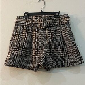 Fashion Nova Black and White Plaid High Waist Shorts